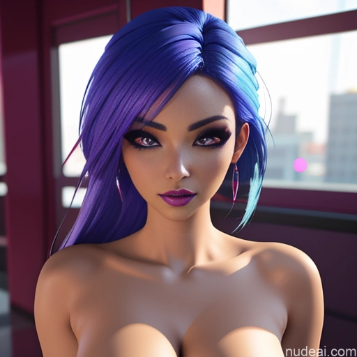 related ai porn images free for Niji3D Fake Breasts Blue Hair Purple Hair