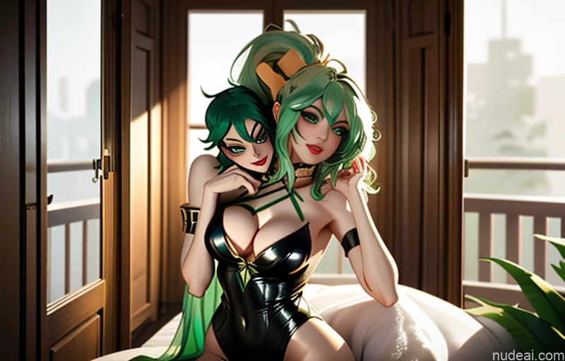 ai nude image of pics of Nude Cleavage Green Hair The Greater Lord Rukkhadeva: Genshin Impact Cosplayers