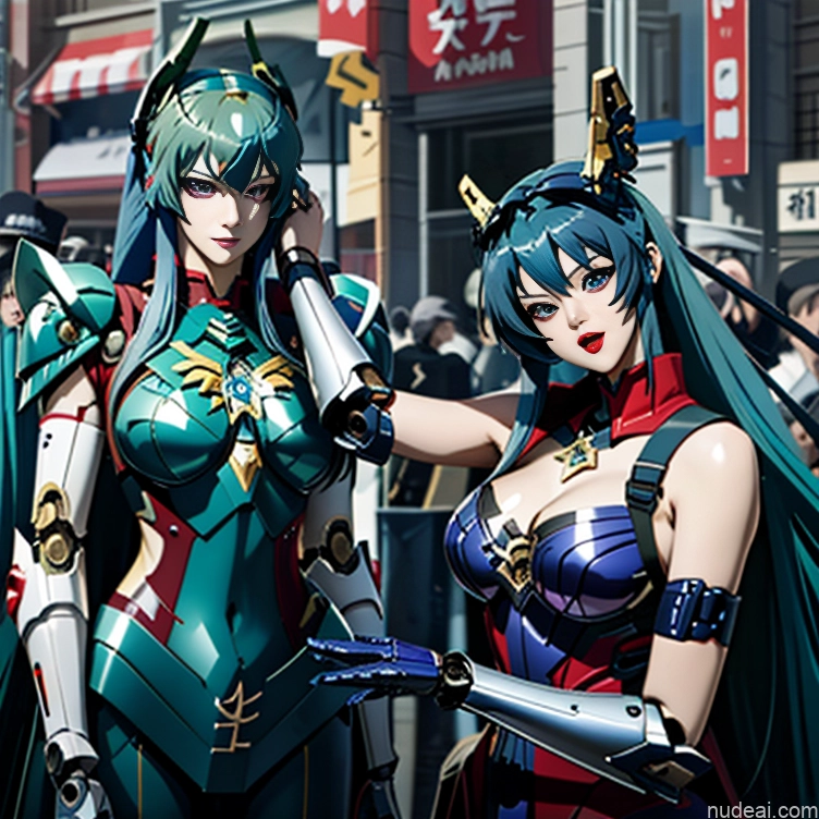 related ai porn images free for 1girl Hu Tao: Genshin Impact Cosplayers SuperMecha: A-Mecha Musume A素体机娘 Two Several Blue Hair Green Hair Purple Hair