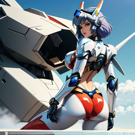 related ai porn images free for SuperMecha: A-Mecha Musume A素体机娘 Leon Raymond Fantasy Armor Butt Bite Pantsuit Rainbow Haired Girl