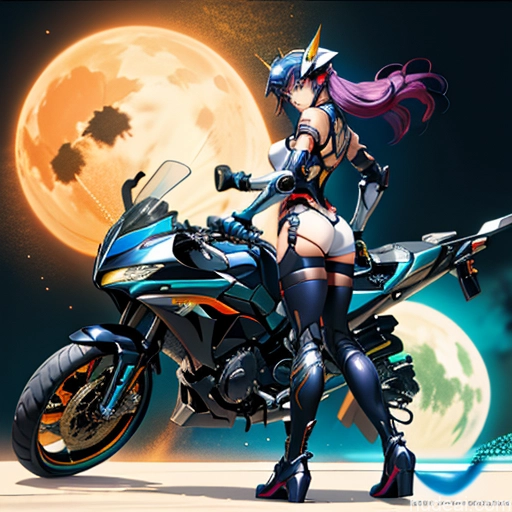 SuperMecha: A-Mecha Musume A素体机娘 Leon Raymond Fantasy Armor Butt Bite Pantsuit Rainbow Haired Girl