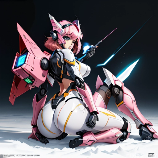 SuperMecha: A-Mecha Musume A素体机娘 Leon Raymond Fantasy Armor Butt Bite Pantsuit Pink Hair