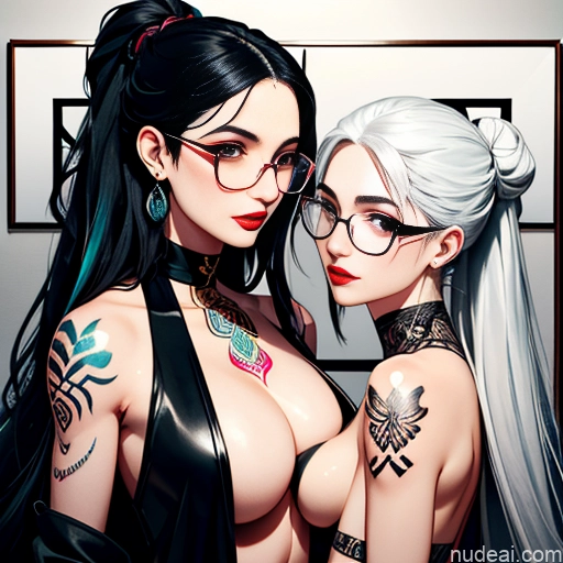 related ai porn images free for Woman Woman + Man Two Beautiful Glasses Lipstick Tattoos Long Hair 18 Orgasm White Hair Hair Bun Soft Anime Bedroom Back View Sleeping Nude