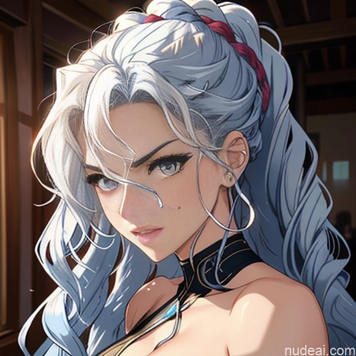 ai nude image of pics of Curly Hair Fairer Skin 18 Blue Hair White Hair Messy Bedroom Side View Jeans Wine Dark Lighting Long Hair Slicked Straight Warm Anime Skin Detail (beta) On Back Nude Topless Simple Woman Two Angry