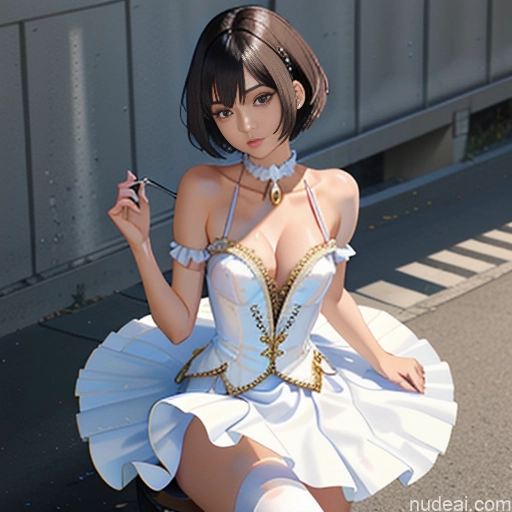 One 18 Skinny Small Tits Small Ass Short Short Hair Brunette Pixie White Choker Better Swimwear Beach Tutu Pose 不小心摔倒 Fallen_down