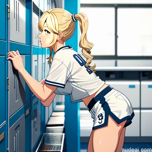 related ai porn images free for One Sorority 20s Blonde Pigtails White Locker Room Side View Bending Over Basketball Short Shorts Shirt Soft Anime