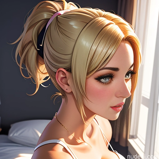 ai nude image of pics of Milf One Huge Boobs Perfect Boobs Beautiful Big Ass 30s Sexy Face Blonde Brunette Ponytail Pigtails Bobcut White Soft Anime Bedroom Front View Side View Back View Close-up View Cleavage 20s Soft + Warm Crisp Anime Lingerie