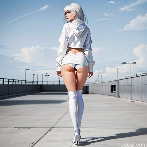 related ai porn images free for Woman One Skinny 20s Seductive White Hair Bangs White Thigh Socks Sweater Choker Oversized Sweater/Hoodie Messy Panties Perfect Boobs Long Legs Partially Nude Yoga