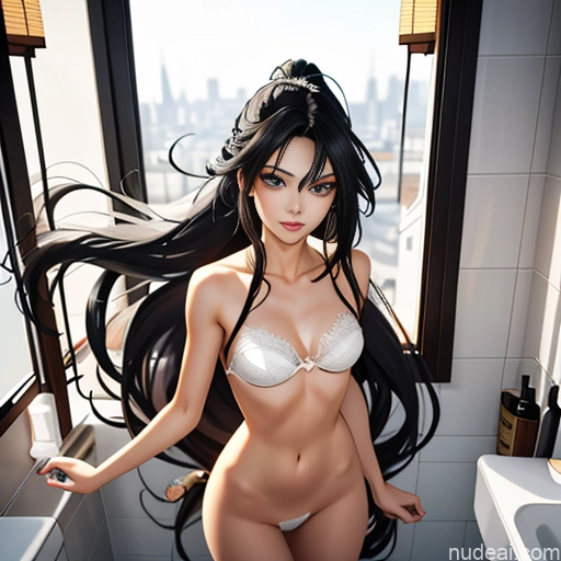 related ai porn images free for Woman One Skinny Long Hair Beautiful 18 Black Hair Bangs Straight Japanese White Soft Anime Shower Bathroom Front View Nude Bright Lighting Simple