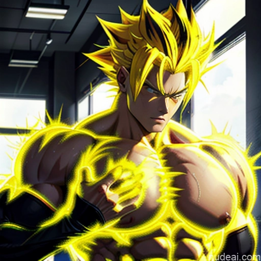 ai nude image of pics of Super Saiyan Super Saiyan 4 Neon Lights Clothes: Red Neon Lights Clothes: Yellow Woman Bodybuilder Busty Front View Huge Boobs Perfect Boobs