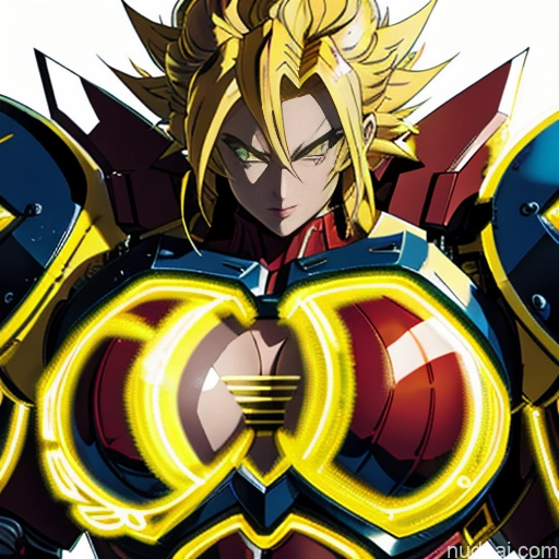 ai nude image of pics of Super Saiyan Super Saiyan 4 Neon Lights Clothes: Red Neon Lights Clothes: Yellow Woman Bodybuilder Busty Front View SuperMecha: A-Mecha Musume A素体机娘