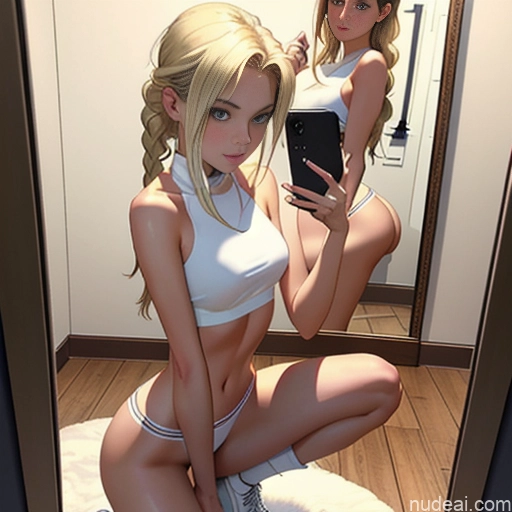 related ai porn images free for Model Small Tits Beautiful Small Ass Skinny 18 Braided Squatting Topless Blonde Crop Top White Mirror Selfie