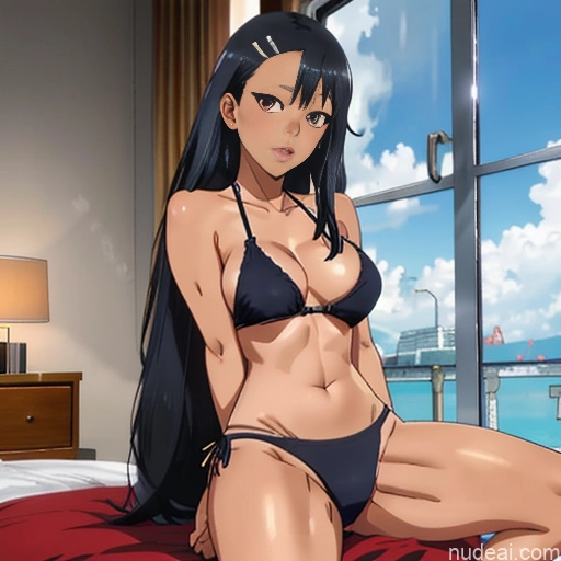 ai nude image of pics of Nagatoro Hayase, Hair Ornament, Brown Eyes, Hairclip ,dark Skin, Black Hair Huge Boobs Big Ass Spreading Legs Bikini Topless