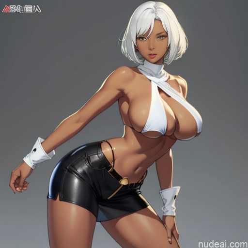 Busty Huge Boobs Perfect Boobs Beautiful Big Hips Long Legs Perfect Body Tall Dark Skin White Hair Elf Outfit/Elf Bikini African Warm Anime Skin Detail (beta) Sorority Bobcut Black Big Ass