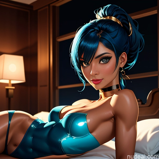 related ai porn images free for Perfect Body Oiled Body Blue Hair Dark Fantasy Nude One Choker Egyptian 20s Woman Busty Topless Partially Nude On Back Dark Skin Soft Anime Perfect Boobs Ponytail Ahegao Gold Jewelry Dark Lighting Bedroom Orgasm Cumshot Bangs