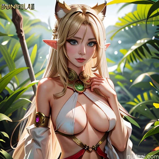 related ai porn images free for Elf Outfit/Elf Bikini Blonde Ahri, 1girl, Long Hair, Animal Ears, Whisker Markings, Korean Clothes, Cleavage, Detached Sleeves Transparent Partially Nude