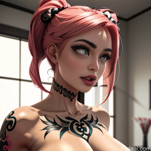 ai nude image of pics of Reverse Upright Straddle Woman + Man Bimbo Huge Boobs Thick Big Hips Tattoos 18 Orgasm Ahegao Pink Hair Pigtails Brazilian Soft Anime Bedroom Side View Ahegao (smile) Nude