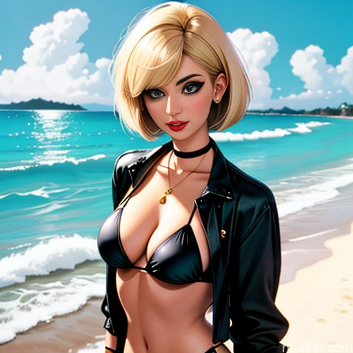 related ai porn images free for Woman One 30s Blonde Bobcut 90s Bikini