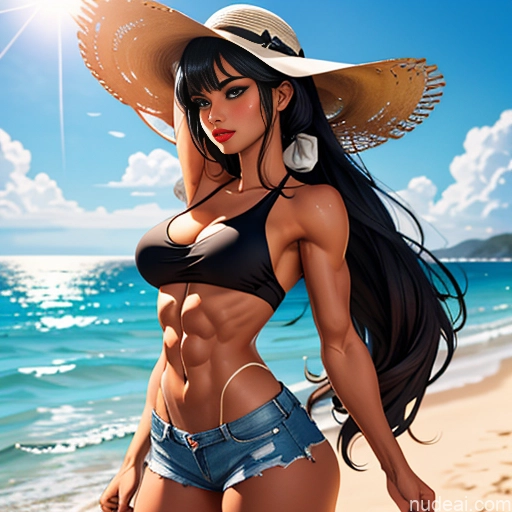 related ai porn images free for Woman Model Athlete Busty Perfect Boobs Beautiful Sunglasses Lipstick Muscular Abs Long Legs Tall Perfect Body Long Hair Tanned Skin Oiled Body Muscle Slider 20s Seductive Pouting Lips Sexy Face Black Hair Deep Blue Eyes Bangs Straight Hime Cut Street Boots Jeans Tank Top Crop Top