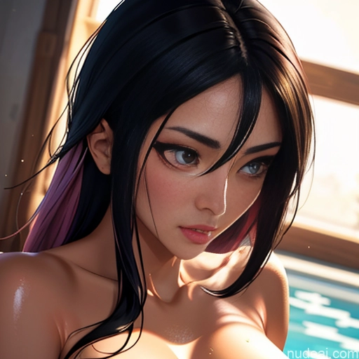 related ai porn images free for Woman One Oiled Body Huge Boobs 18 Short Japanese Korean Straight Warm Anime Front View Close-up View Yoga Nude Partially Nude Diamond Jewelry Dark Lighting Detailed Sad Black Hair Shower Pink Hair