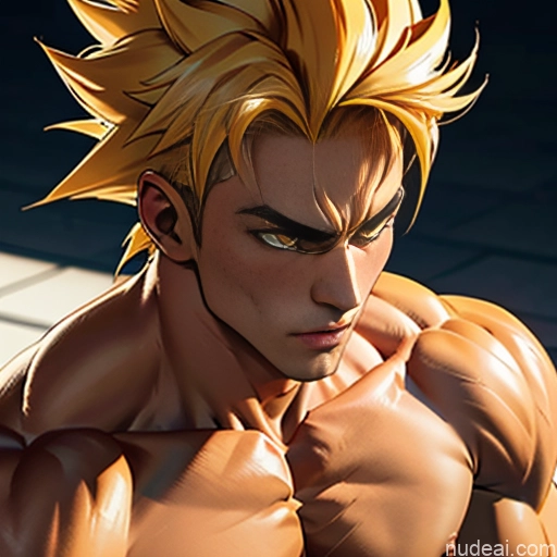 Bodybuilder Super Saiyan Super Saiyan 4 Serafuku, 1boy