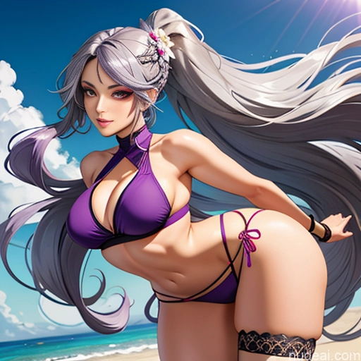 ai nude image of pics of Beach Japanese Straight Purple Hair Perfect Boobs Big Ass Short Woman Thigh Socks Crop Top Long Hair Thick Pose Panty Pull And After Sex Thong Two