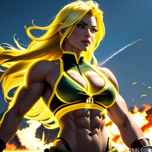 ai nude image of pics of Super Saiyan Science Fiction Style Woman Bodybuilder Busty Asian Front View Japanese Cosplay Battlefield Chinese Korean Malaysian Mongolian Abs Cyborg Neon Lights Clothes: Yellow Neon Lights Clothes: Orange Neon Lights Clothes: Red