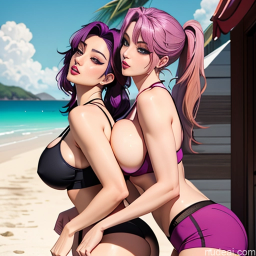 related ai porn images free for Woman Two Huge Boobs Big Ass 20s Purple Hair Pigtails Ponytail Straight Korean Panties Sports Bra Stockings Beach Pink Hair Ginger