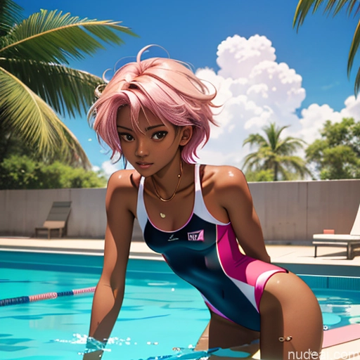 related ai porn images free for One Anime Skinny Small Tits Big Ass Dark Skin 18 Pink Hair Messy Pool One Piece Swimsuit Simple