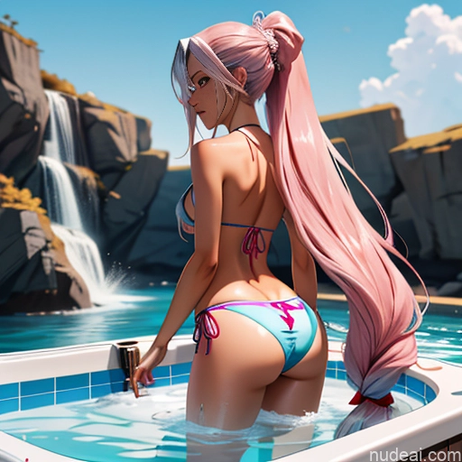 related ai porn images free for One Anime Skinny Small Tits Big Ass Dark Skin Pink Hair Long Hair Hot Tub Back View Bikini Detailed 18