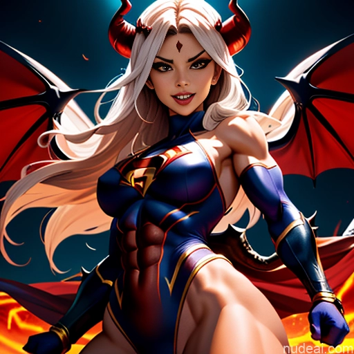 related ai porn images free for Superheroine Superhero Busty Muscular Powering Up Abs Succubus