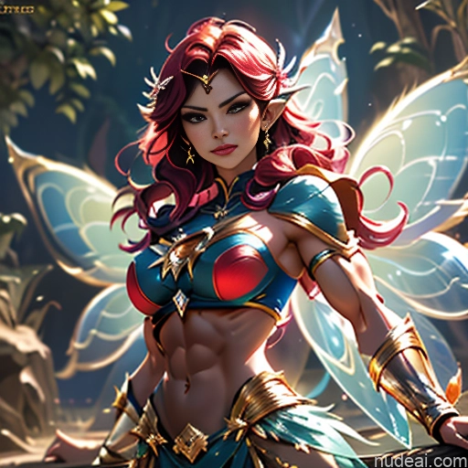 related ai porn images free for Superheroine Superhero Busty Muscular Powering Up Abs Fairy