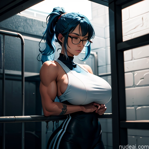 related ai porn images free for Bodybuilder One Huge Boobs Skinny Short Glasses 18 Serious Blue Hair Pigtails Persian Prison Front View Sleeping Yoga Pants Dark Fantasy