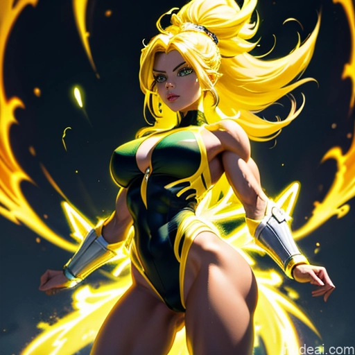 related ai porn images free for Muscular Busty Abs Powering Up Science Fiction Style Super Saiyan Super Saiyan 3 Superhero Neon Lights Clothes: Yellow