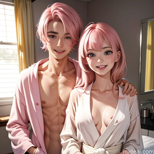 related ai porn images free for Woman + Man Two Small Tits 18 Happy Pink Hair Bangs Japanese Soft Anime Bedroom Cumshot Bathrobe Transparent Bright Lighting