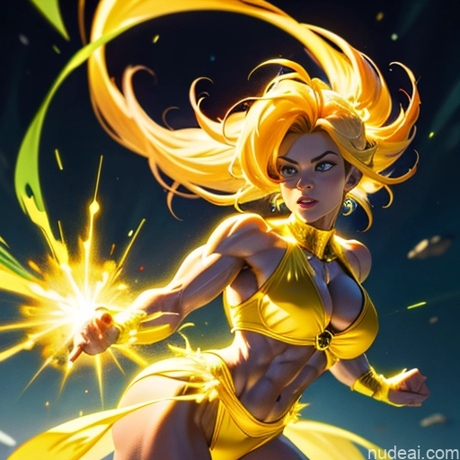 related ai porn images free for Busty Muscular Abs Super Saiyan 3 Super Saiyan Neon Lights Clothes: Yellow Regal Powering Up Bodybuilder