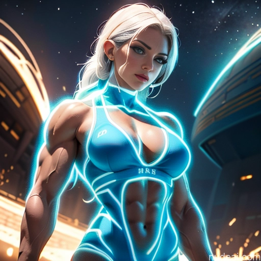 related ai porn images free for Israel Jewish Busty Muscular Abs Superhero Science Fiction Style Dynamic View Bodybuilder Fairer Skin Neon Lights Clothes: Blue