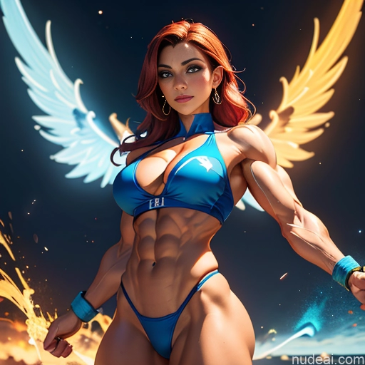 ai nude image of pics of Israel Jewish Busty Muscular Abs Powering Up Superhero Bodybuilder