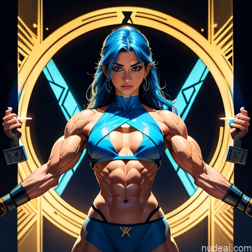 ai nude image of pics of Israel Jewish Muscular Abs Powering Up Superhero Busty Bodybuilder