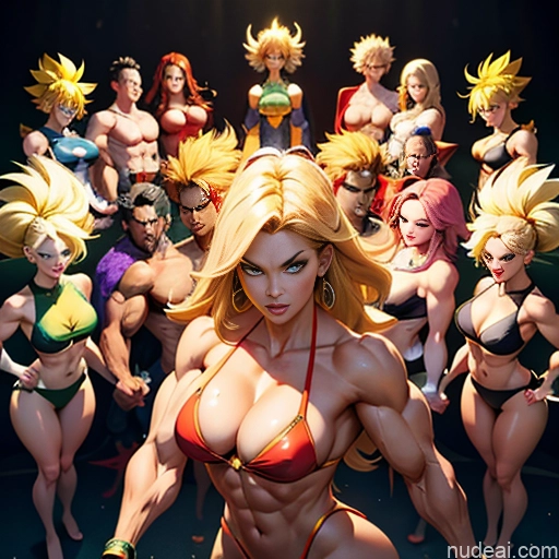 related ai porn images free for Busty Muscular Abs Superhero Powering Up Several Super Saiyan 3 Super Saiyan Bodybuilder