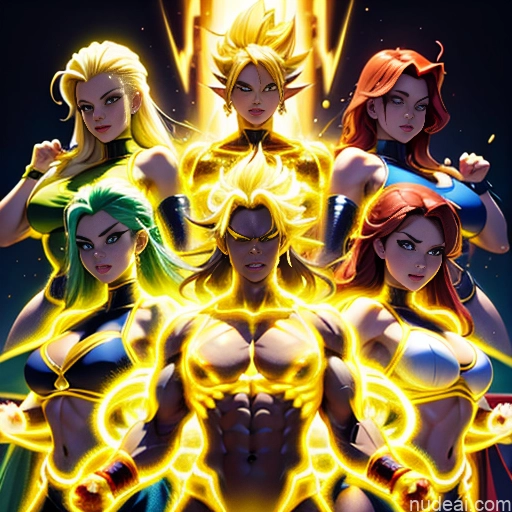 related ai porn images free for Busty Muscular Abs Superhero Powering Up Several Super Saiyan 3 Super Saiyan Bodybuilder Neon Lights Clothes: Yellow