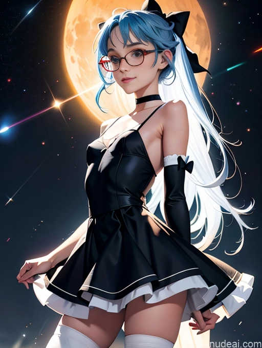 related ai porn images free for Skinny Small Ass Small Tits Glasses Short Fairer Skin 20s Blue Hair Long Hair Thigh Socks Close-up View Bows Choker White Stockings Sundress Happy