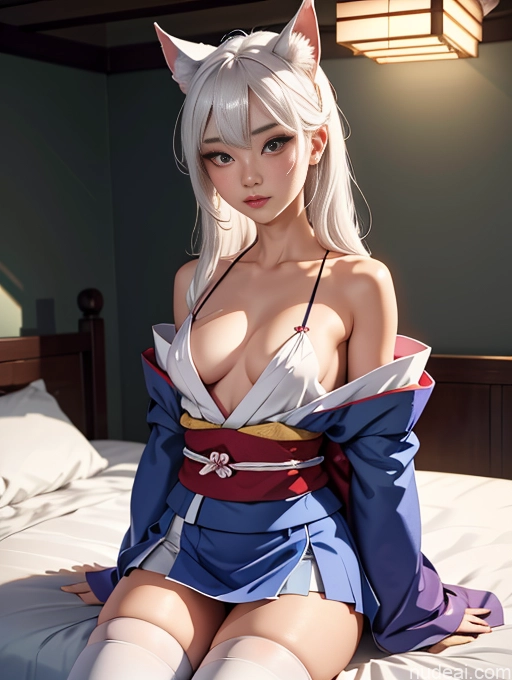 related ai porn images free for Woman One 20s Seductive Long Hair Bedroom White Hair Ahri, 1girl, Long Hair, Animal Ears, Whisker Markings, Korean Clothes, Cleavage, Detached Sleeves Korean Kimono Thigh Socks Mini Skirt Cosplay Straddling