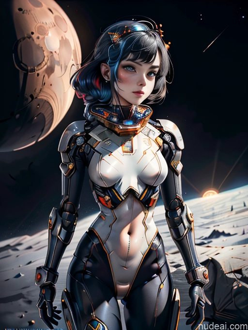 Dark Lighting Reverse Bunny Suit Vampire Sci-fi Armor 60s Moon Science Fiction Style Made Of Fractals Cyborg