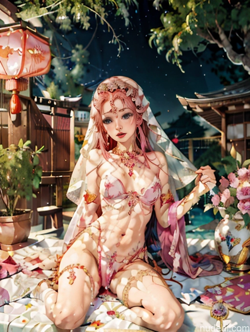 Model One Beautiful Skinny 18 Pink Hair Long Hair Japanese Squirting Bedroom China Goddess Fashion Dance Dress: Samba