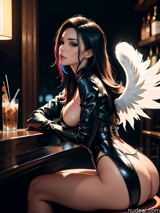 related ai porn images free for Woman Two Perfect Boobs Abs Big Ass 30s Sexy Face Black Hair Long Hair Latina Cyberpunk Bar Side View Bending Over Angel Bdsm Dark Lighting