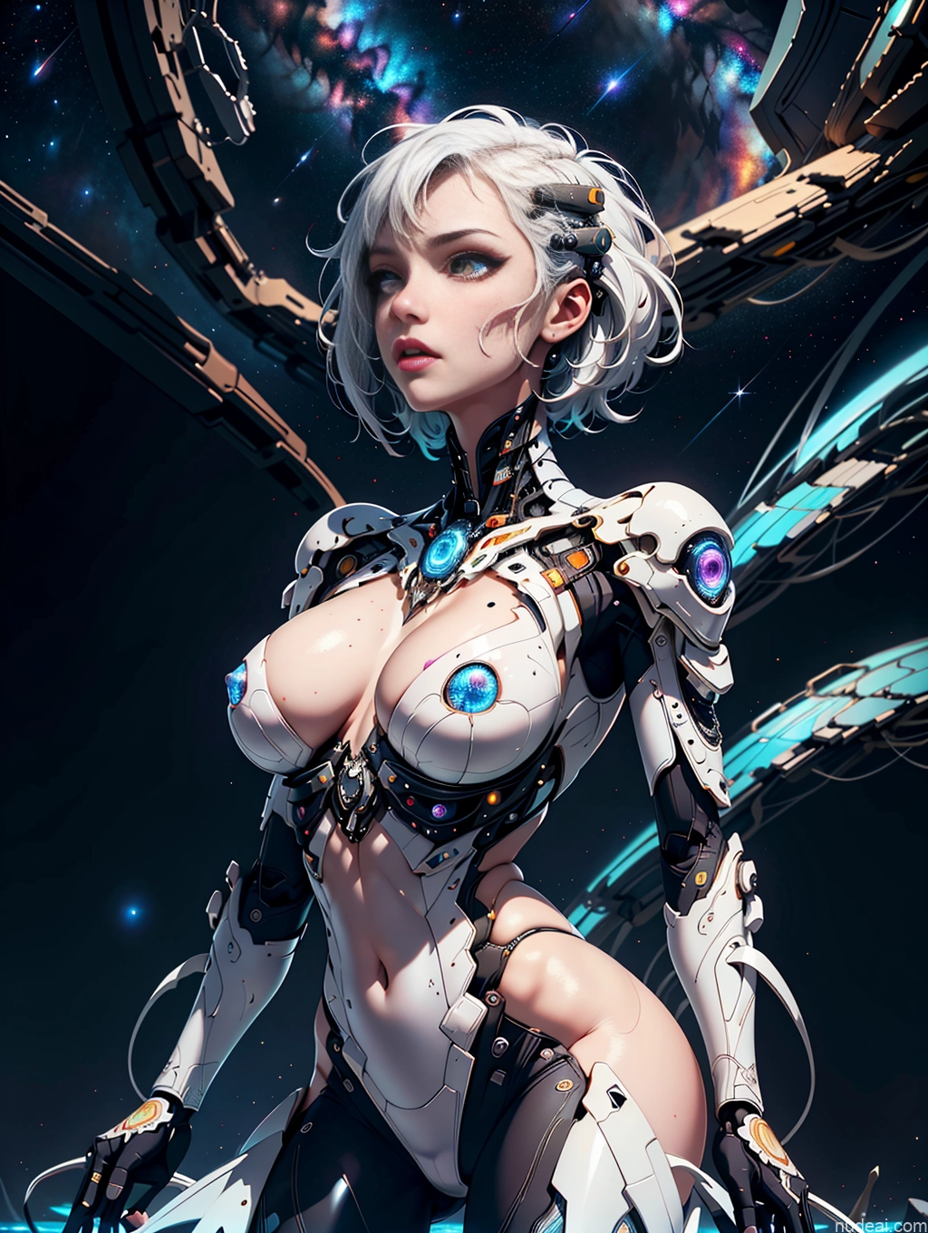 Woman Busty Perfect Boobs Beautiful Big Ass Skinny Abs Perfect Body Afingering Buxomy 40s Ahegao White Hair Bobcut Latina Stargazing ((maxmonolith)) Made Of Fractals Dark Lighting Detailed Big Hips Dark Skin