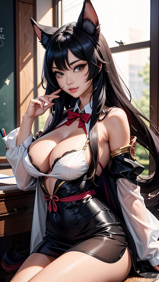 related ai porn images free for Transparent Black Hair Perfect Boobs Busty 20s Model Long Hair Ahri, 1girl, Long Hair, Animal Ears, Whisker Markings, Korean Clothes, Cleavage, Detached Sleeves Teacher \haigure\