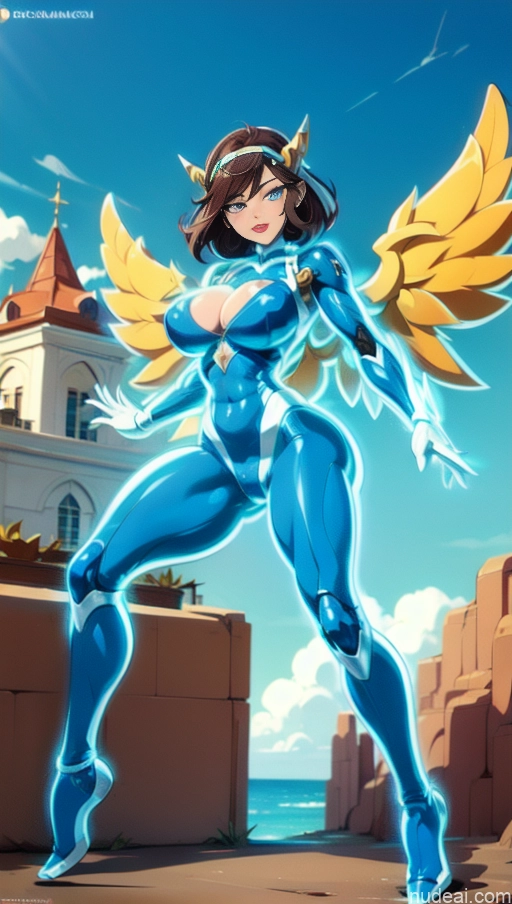 ai nude image of pics of Several Israel Powering Up Superhero Jewish Busty Abs Bodybuilder Muscular Science Fiction Style Neon Lights Clothes: Blue Has Wings SSS: A-Mecha Musume A素体机娘