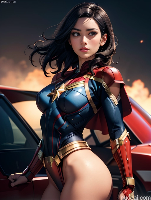 ai nude image of pics of Busty Perfect Boobs Beautiful Big Ass Big Hips Tall Perfect Body Afingering Buxomy 30s Dark Lighting Detailed Fat Skin Detail (beta) Superheroine Thick Captain Marvel Black Hair